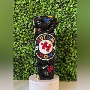 Autism mom full bling tumbler
